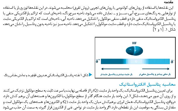 نقشه های پتانسیل الکترواستاتیکی