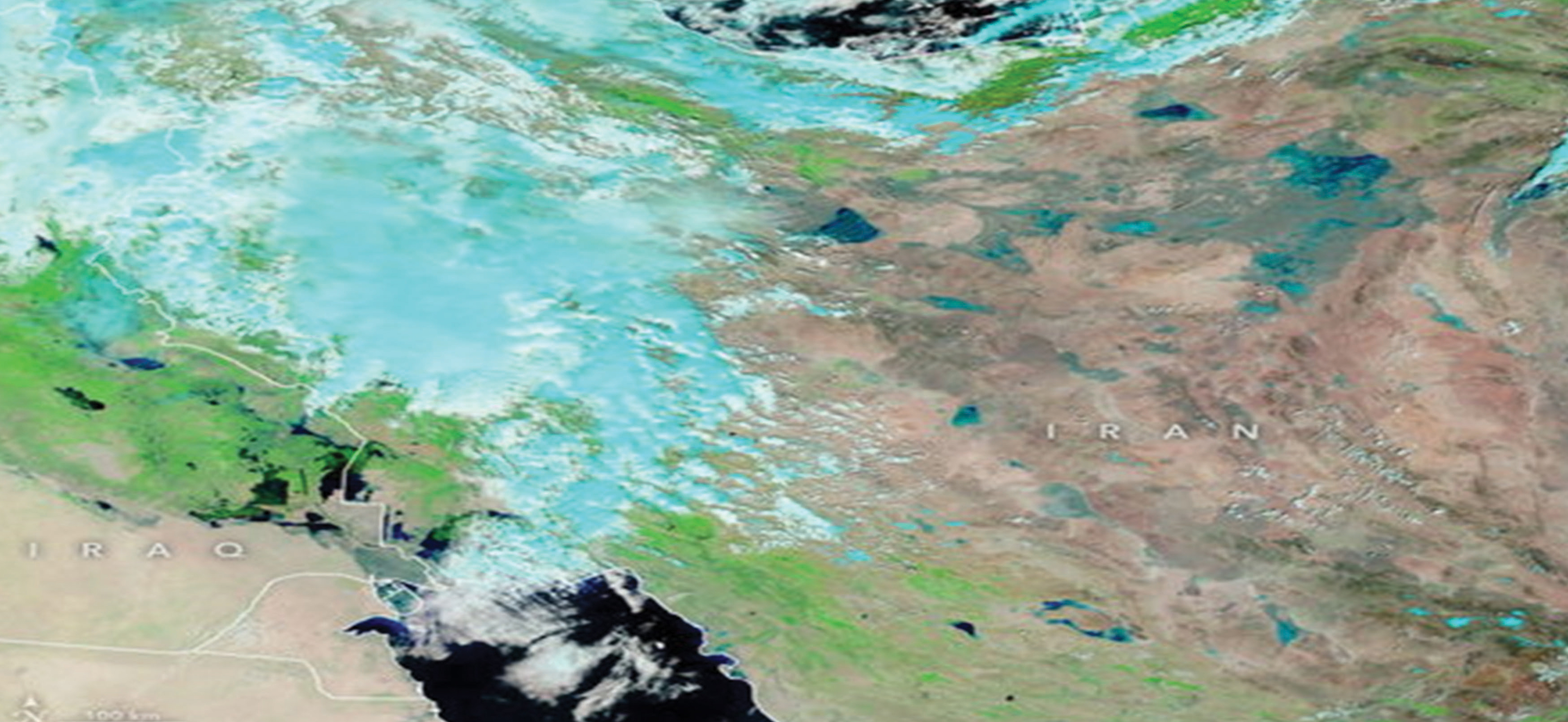 تصویر ۲: گزارش ناسا از بارش‌های اوایل سال ۱۳۹۸ در غرب آسیا