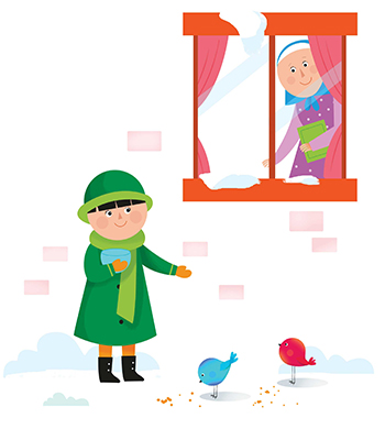 کی به گنجشک ها غذا داد؟